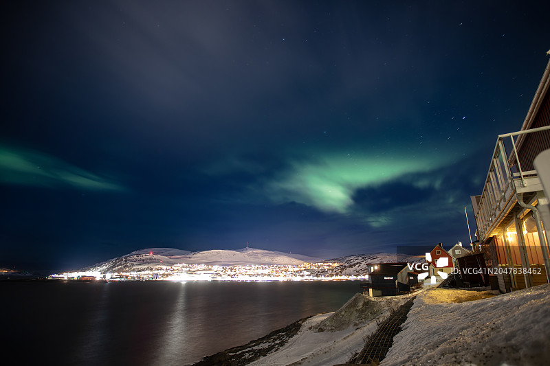哈默弗斯特市的北极光图片素材
