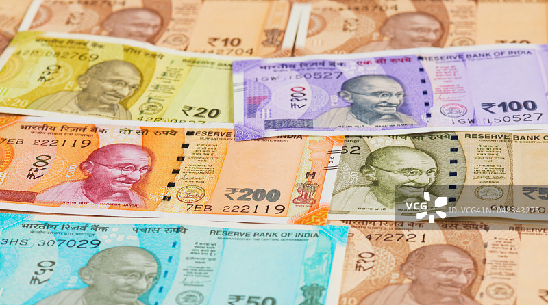 印度货币纸币图片素材