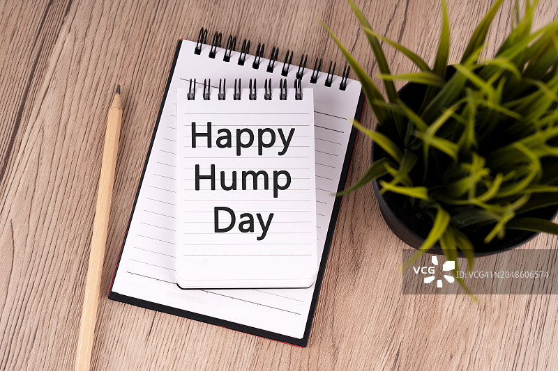 记事本上的快乐星期三文本图片素材