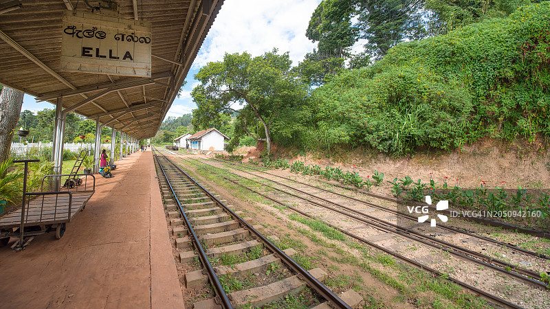 斯里兰卡埃勒火车站。图片素材