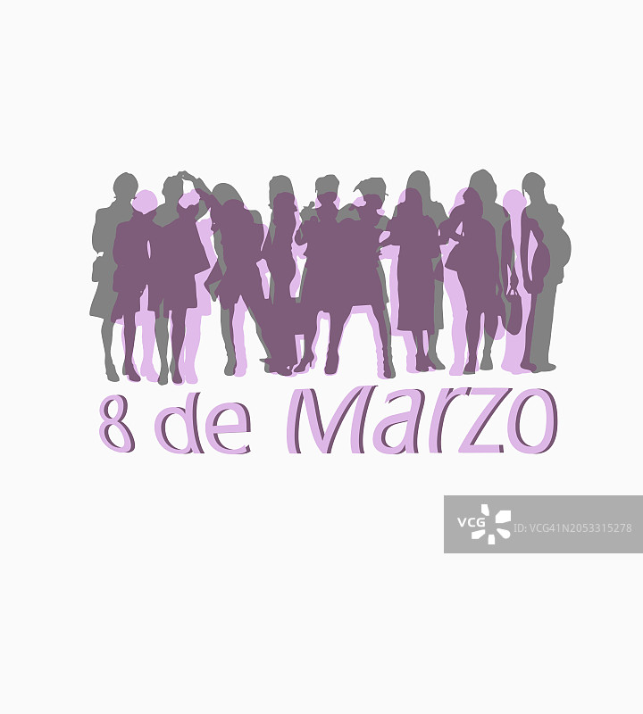 国际妇女节：团结的女性剪影，倡导女性权益、团队合作图片素材