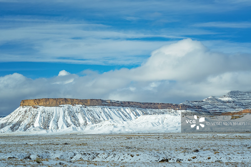 犹他州美丽的冬季内陆景观图片素材