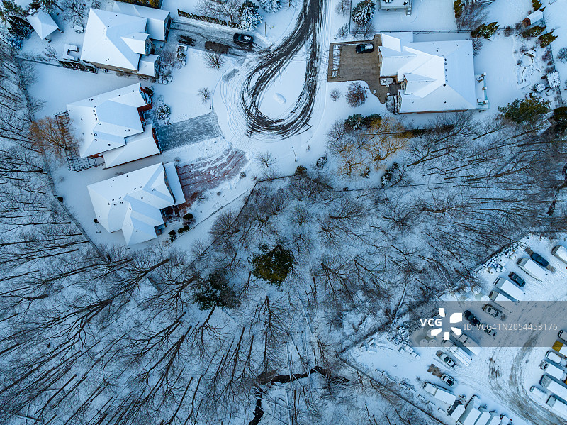 加拿大伍德布里奇卢瑟福路和伊斯灵顿大街的博伊德公园冬季景色图片素材