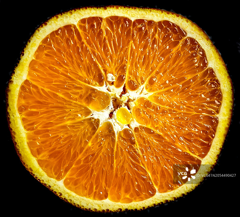 对半切的橙子图片素材