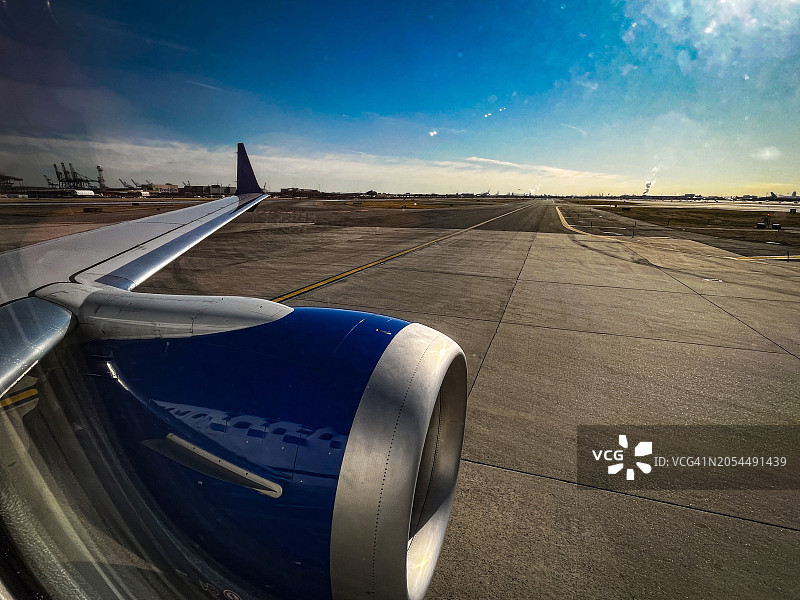 在波士顿洛根机场降落图片素材