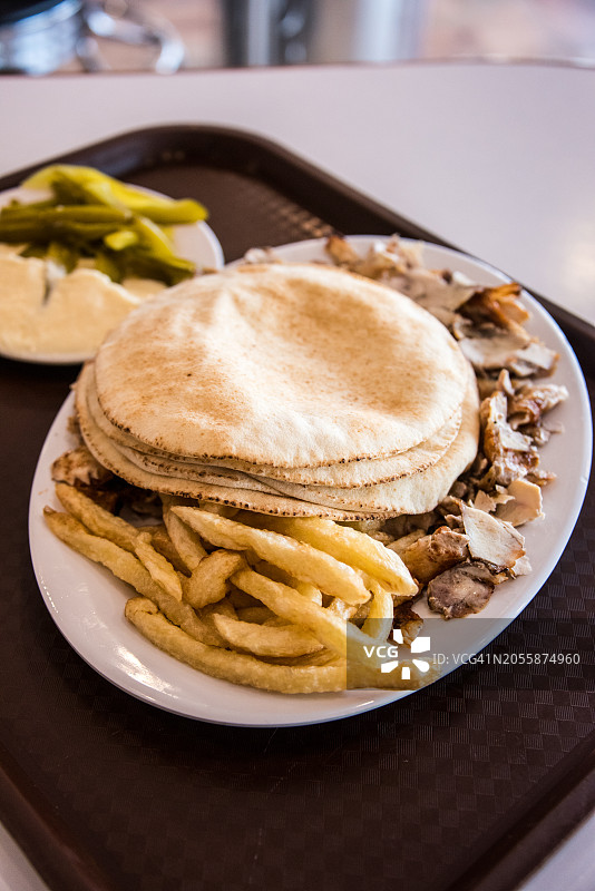 沙特阿拉伯鸡肉沙威玛图片素材