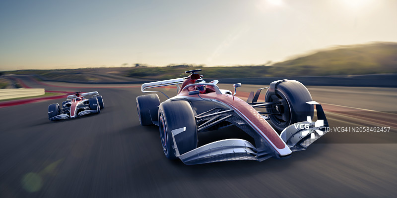赛道上高速行驶的赛车图片素材