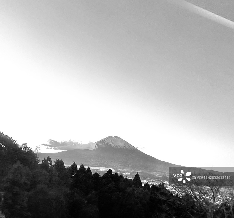 单色富士山图片素材