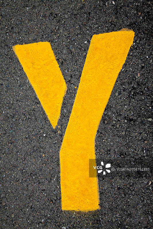模版路面标记字体英文字母 - 字母“Y”图片素材
