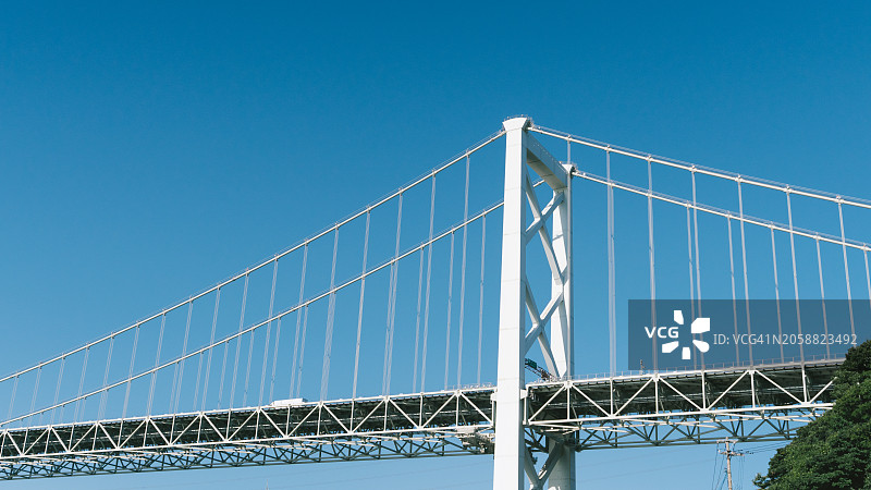 连接北九州市门司区和山口县下关市的关门大桥图片素材