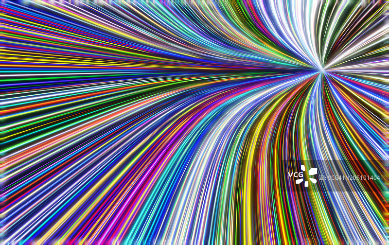 具有消失点和隧道效应的彩色椭圆光迹图片素材