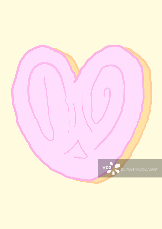 粉色巧克力法式蝴蝶酥插画图片素材