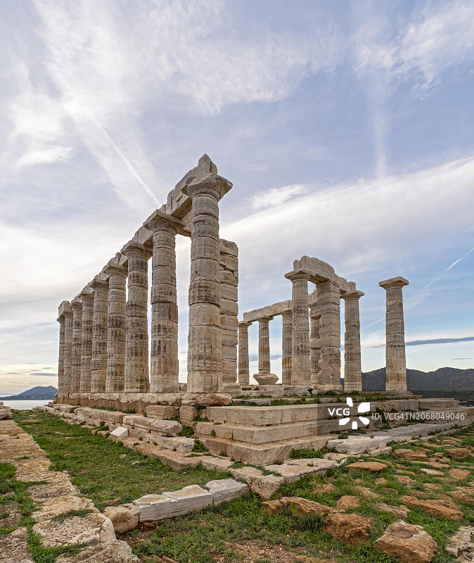 希腊苏尼翁角海神古庙图片素材