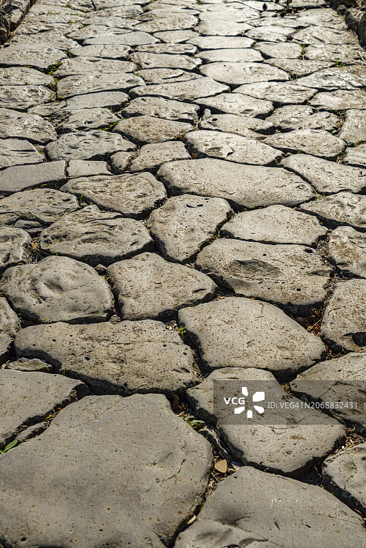 意大利武尔奇考古区：古罗马道路地面图片素材
