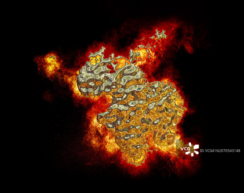 金色液体爆炸效果浮雕图片素材