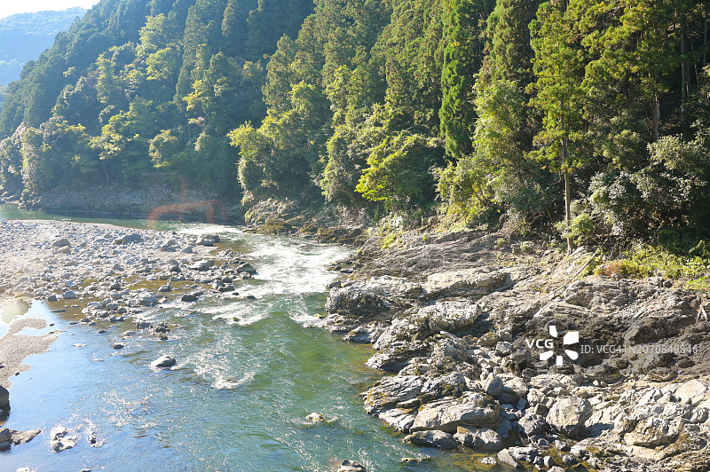 嵯峨野浪漫小火车秋日风光图片素材