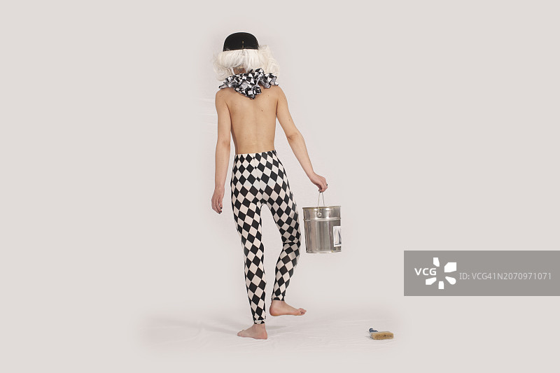 黑白女小丑图片素材