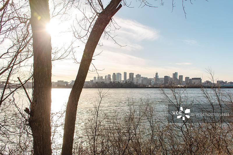 蒙特利尔让·德拉波公园日落图片素材