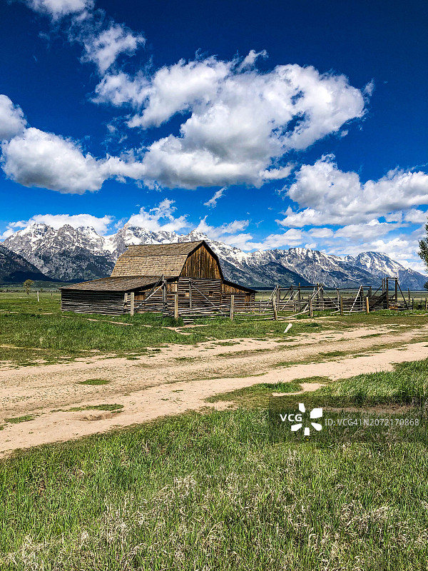 怀俄明州摩门教区莫尔顿谷仓图片素材
