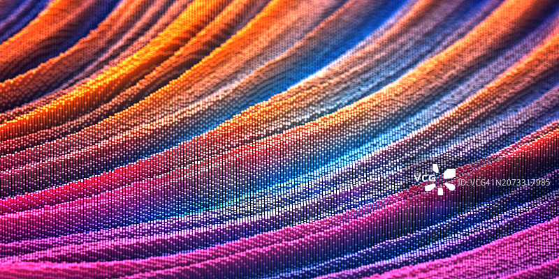 彩色波浪动态方形背景3D插画图片素材