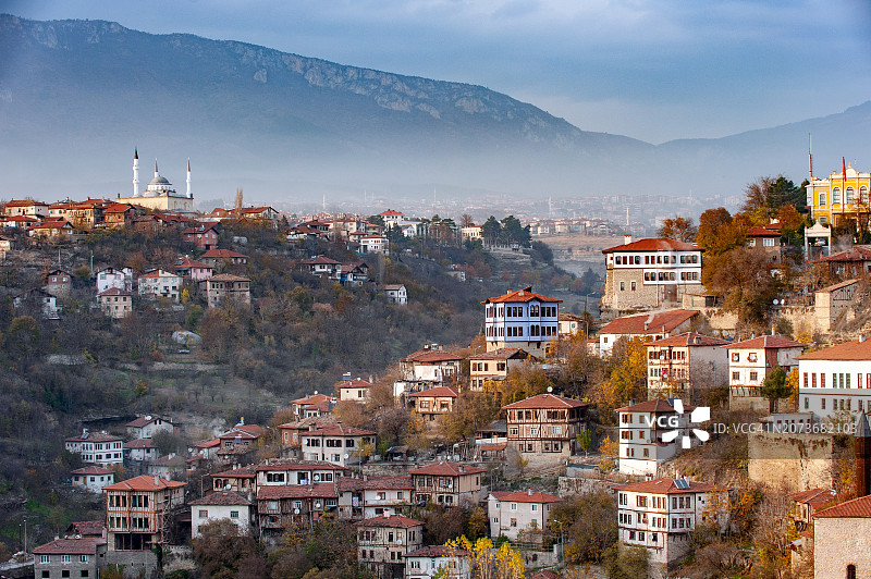卡拉比克，萨夫兰博卢房屋鸟瞰图图片素材