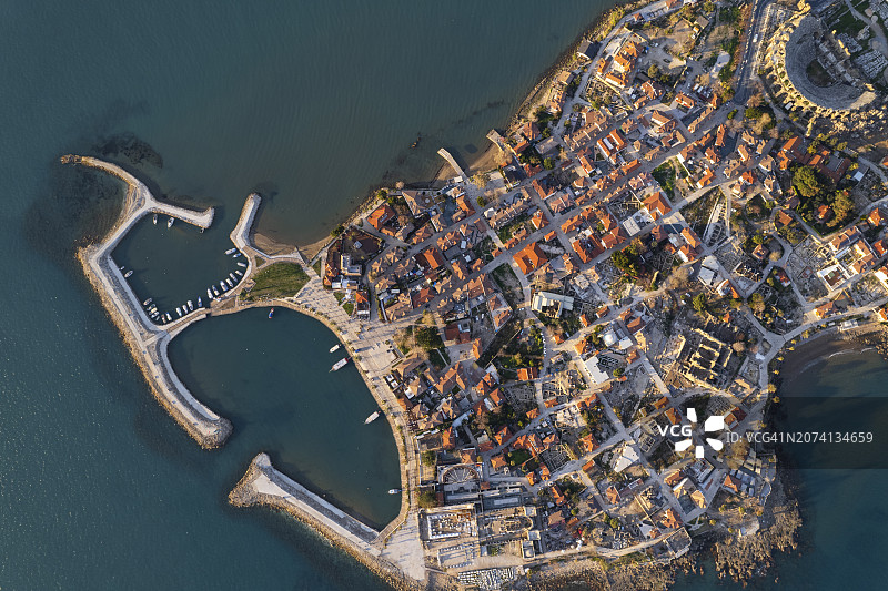 土耳其安塔利亚锡德古城航拍图片素材