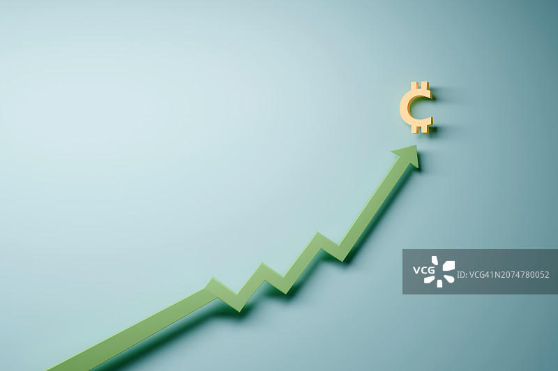 加密货币上涨趋势图片素材
