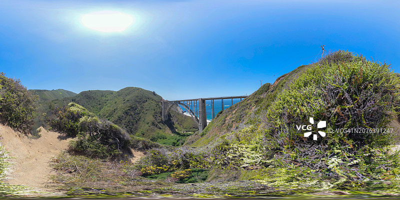 大苏尔比克斯比溪大桥的等距矩形视图图片素材