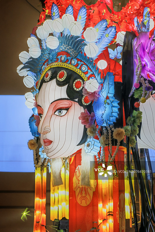 日本的中国传统文化：武当武士京剧灯笼图片素材