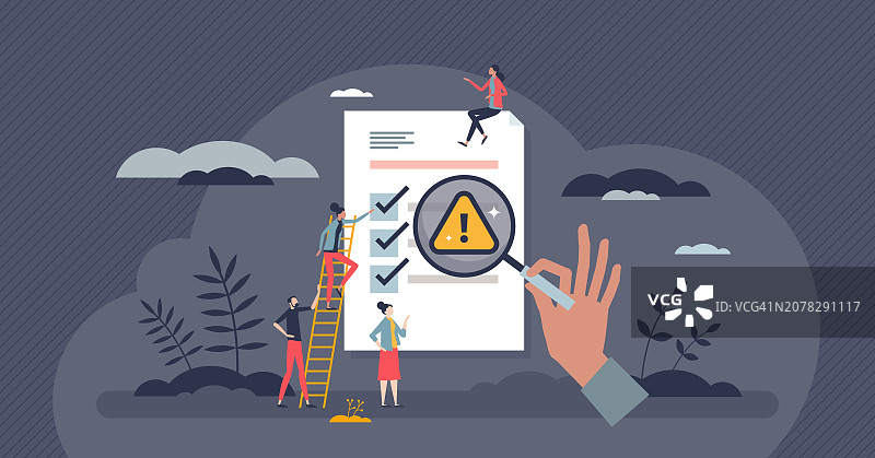 风险评估与业务安全小人物插画图片素材