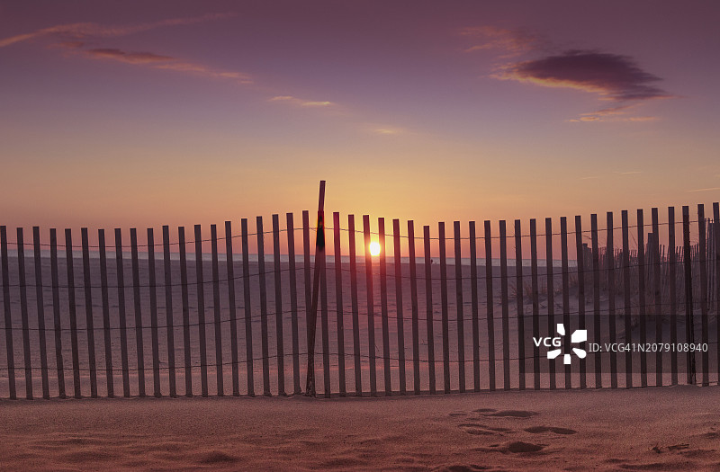 美国新泽西州北梅角日落时分的海景图片素材