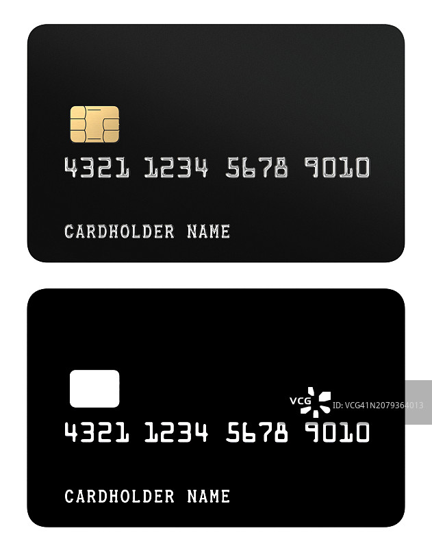 带面罩的黑色3D信用卡图片素材