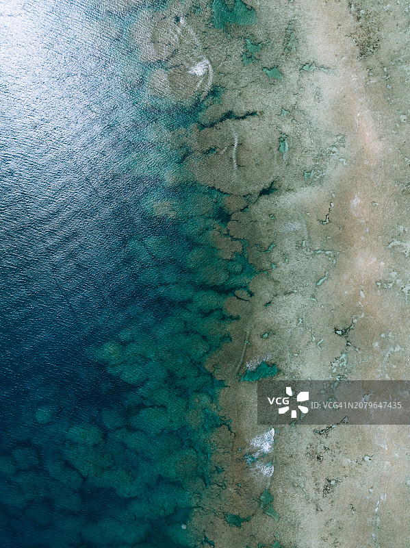 珊瑚礁鸟瞰图片素材