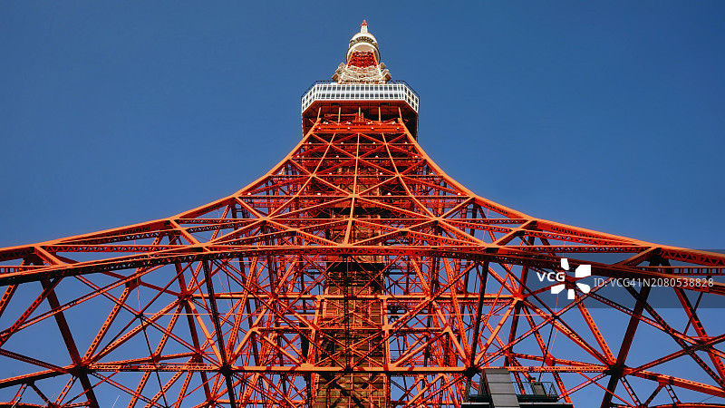 东京铁塔、芝公园及港区低角度景观，本州，日本图片素材