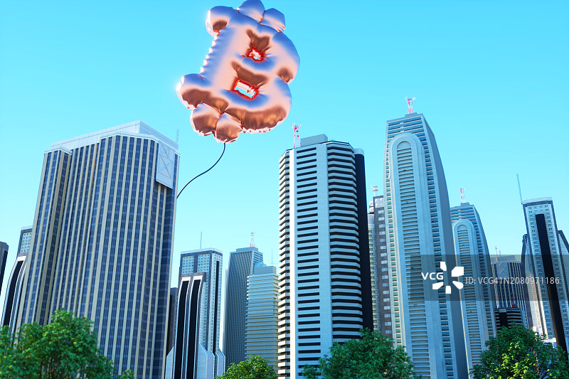 比特币标志气球图片素材