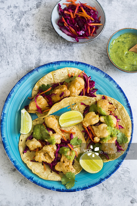 炸菜花素食玉米饼图片素材