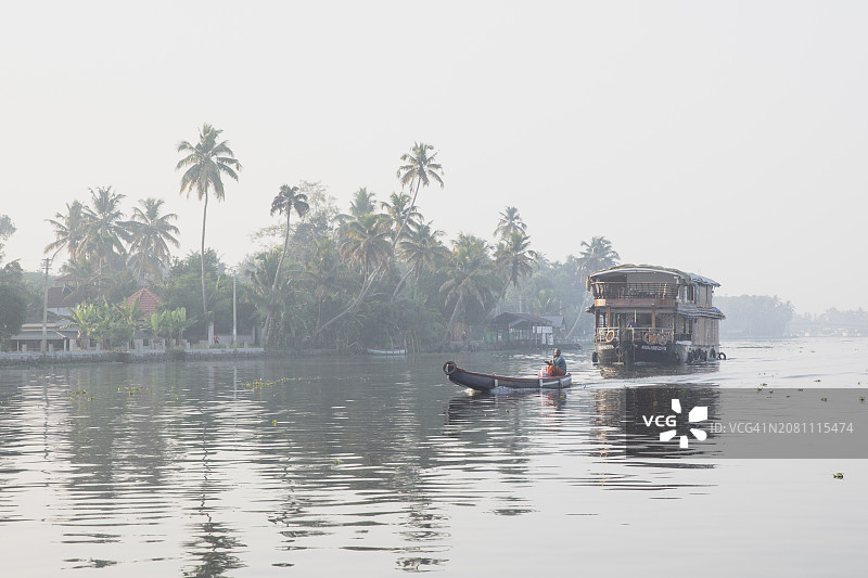 喀拉拉邦阿勒皮回水，印度图片素材