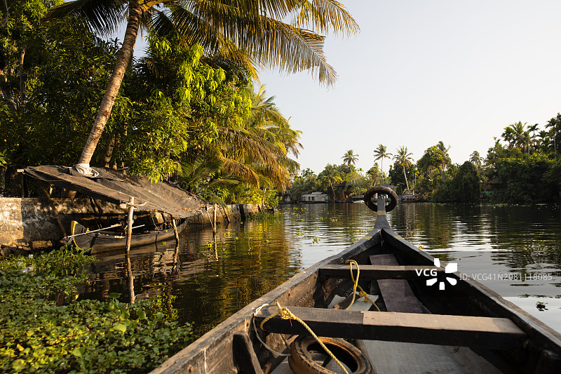 印度喀拉拉邦阿勒皮的游船图片素材