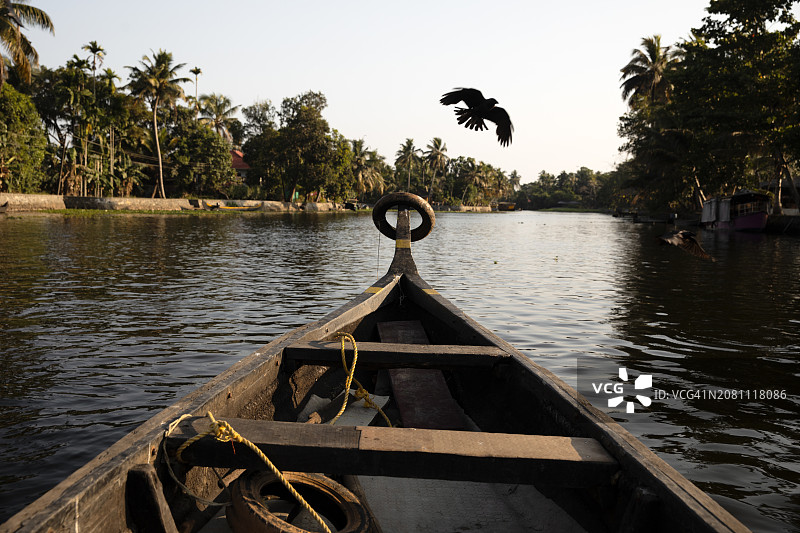 印度喀拉拉邦阿勒皮的游船图片素材