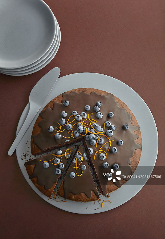 蓝莓橙皮巧克力蛋糕图片素材