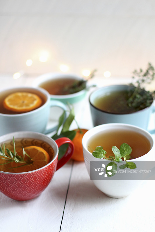 茶杯与香草橙片图片素材