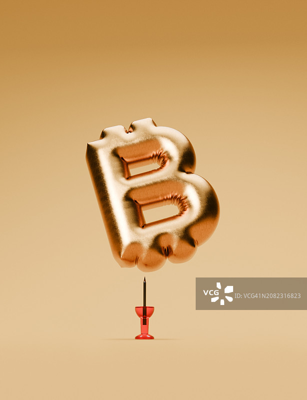 膨胀的比特币图片素材