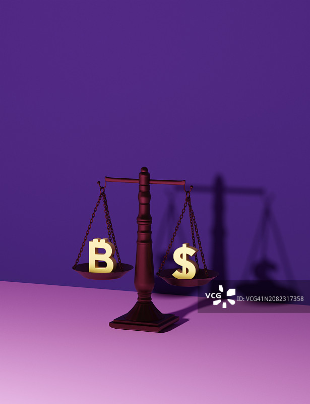 美元与比特币图片素材