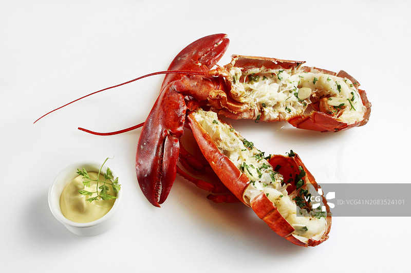 配蛋黄酱的龙虾图片素材
