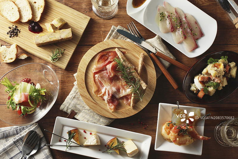 各式西班牙小吃（俯视角度）图片素材