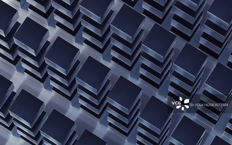 3D抽象立方体堆叠图片素材