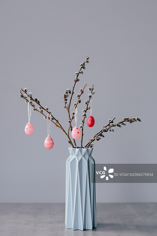 快乐复活节树枝彩蛋装饰图片素材