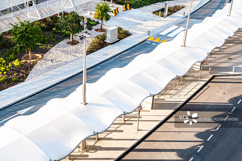 阿布扎比波浪形城市景观鸟瞰图图片素材