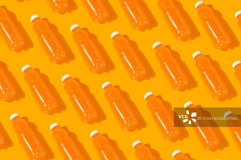 橙汁瓶马赛克重复图案图片素材