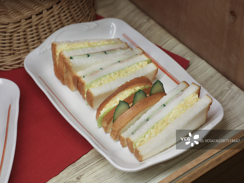 鸡蛋沙拉黄瓜三明治模型图片素材